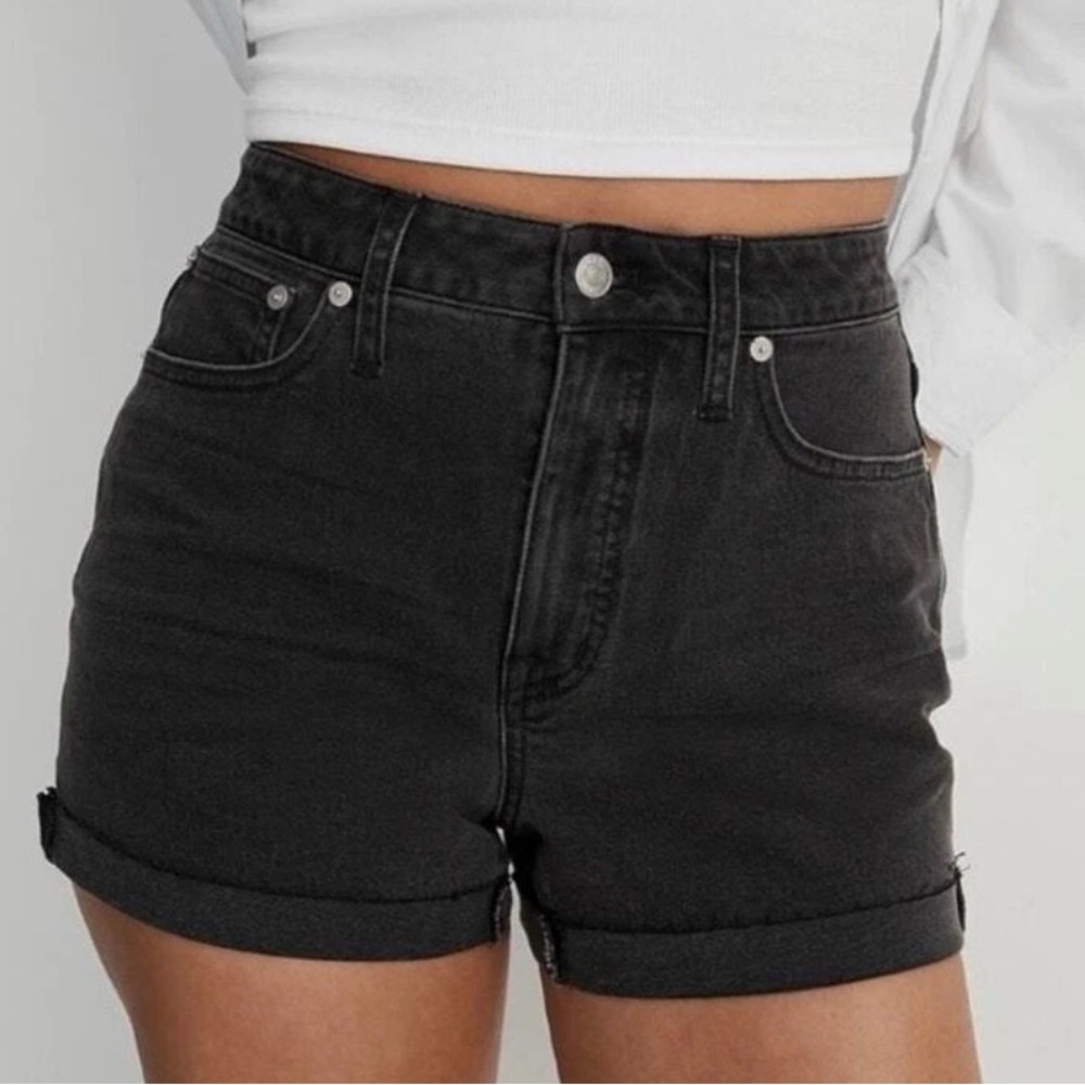 Madewell High-Rise Denim Shorts Black Size 23